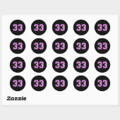 33 Nummer Drieëndertig Sport Varsity Universiteit Ronde Sticker (Vel)