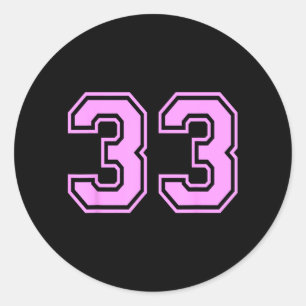 33 Nummer Drieëndertig Sport Varsity Universiteit  Ronde Sticker