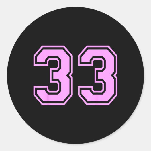 33 Nummer Drieëndertig Sport Varsity Universiteit Ronde Sticker (Voorkant)