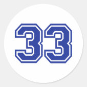 33 - Nummer Ronde Sticker (Voorkant)