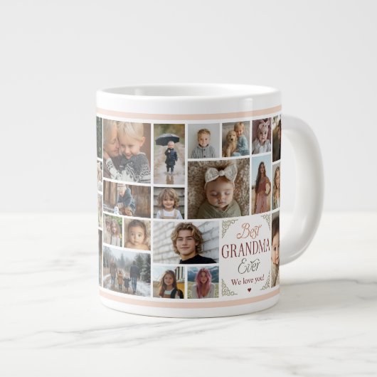 33 Photo Collage Best Grandma Ever Grote Koffiekop (Voorkant rechts)