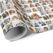 33 Photo Collage Moderne Vierkante Layout Wit Cadeaupapier (Rol Hoek)