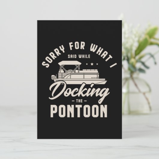 33.Pontoon boot Gifts for a Boat Fan Save The Date (Staand voorkant)