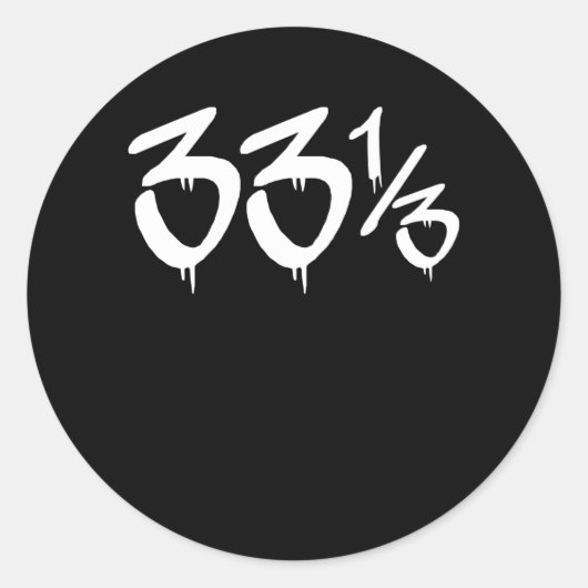 33 RPM Hip Hop Vinyl Fan Gift Ronde Sticker (Voorkant)