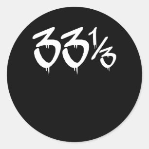 33 RPM Hip Hop Vinyl Fan Gift Ronde Sticker