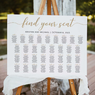 33 Tafels Vind uw zitplaatskaart plan Poster