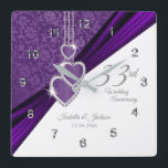 33e Amethyst Paars Wedding Jubileum Keepslag Vierkante Klok<br><div class="desc">Klok personaliseren. 33e / 6e Amethyst Paars Wedding Jubileum Keepslag klaar om je te personaliseren. Dit ontwerp werkt goed voor andere evenementen of gelegenheden zoals een verjaardag, bruiloft, dienstjaren..of u kunt het voor dagelijks gebruik voor uw huis of kantoor doen werken door alleen maar jouw naam, bedrijf of niets toe...</div>