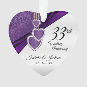 33e Amethyst Paarse Huwelijksjubileum Aandenken Ornament
