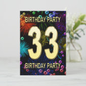 33e 'Birthday Party'-belletjes voor uitnodigingen  (Staand voorkant)