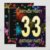 33e 'Birthday Party'-belletjes voor uitnodigingen  (Voorkant / Achterkant)