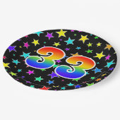 33e evenement: Bold, Fun, Kleurrijke Regenboog 33 Papieren Bordje (Gekanteld)