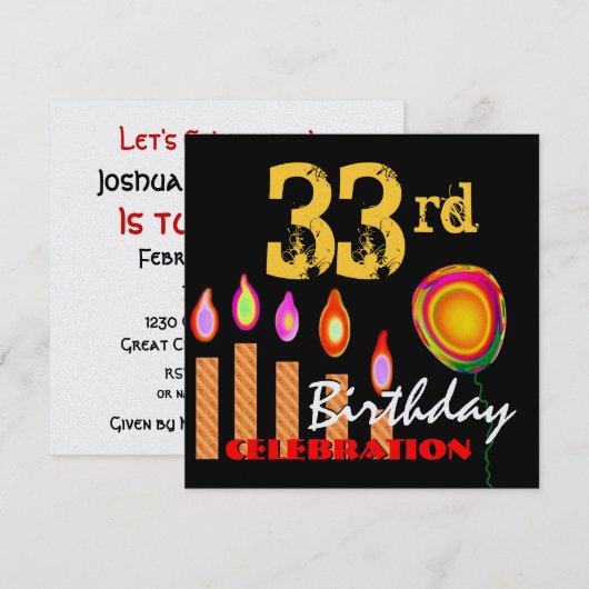 33e goudkaarsen en ballonmetaal kaart (Voorkant / Achterkant)