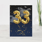 33e goudmijn ballon en Confetti-kaart Kaart (Voorkant)