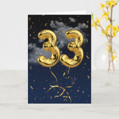 33e goudmijn ballon en Confetti-kaart Kaart (Gele Bloem)