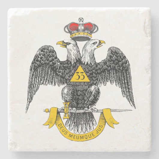 33e graad Noordelijke Rechtsmacht Schotse Rite Stenen Onderzetter (Voorkant)