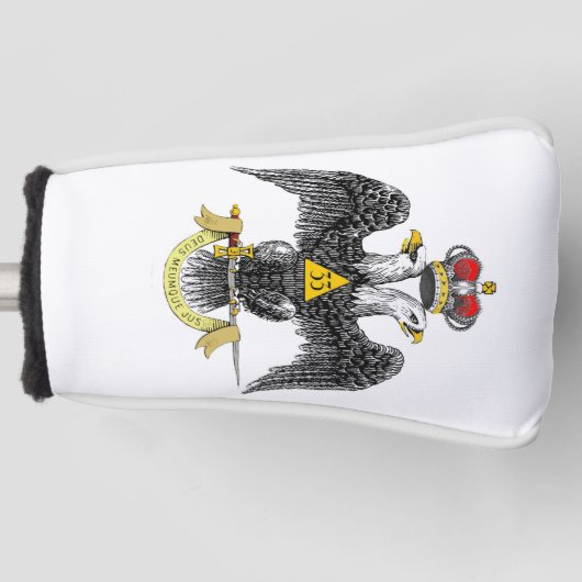 33e graad Schotse Rite Zwarte Adelaar Golfheadcover (Voorkant)