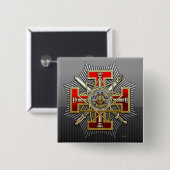 33e graad: Staatsinspecteur-generaal Vierkante Button 5,1 Cm (Voorkant /achterkant)