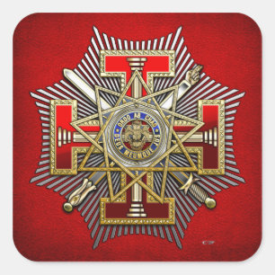 33e graad: Staatsinspecteur-generaal Vierkante Sticker