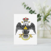 33e graads Scottish Rite Black Eagle Briefkaart (Staand voorkant)