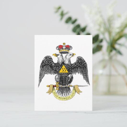 33e graads Scottish Rite Black Eagle Briefkaart (Staand voorkant)