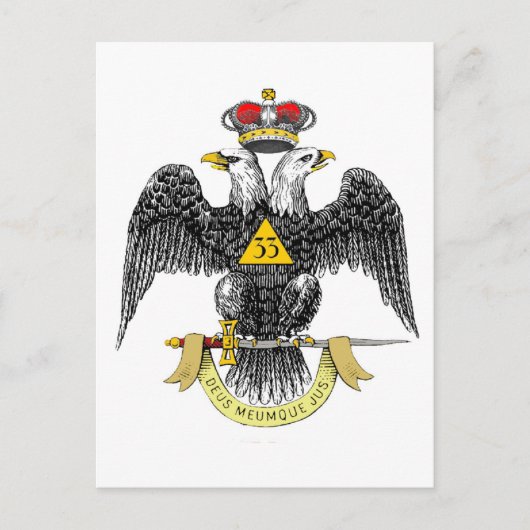 33e graads Scottish Rite Black Eagle Briefkaart (Voorkant)