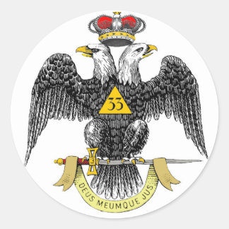 33e graads Scottish Rite Black Eagle Ronde Sticker