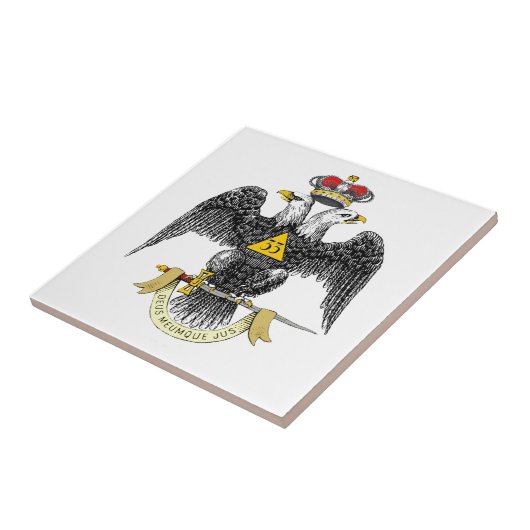 33e graads Scottish Rite Black Eagle Tegeltje (Zijkant)