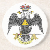 33e graads Scottish Rite Black Eagle Zandsteen Onderzetter (Voorkant)