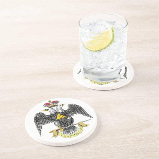 33e graads Scottish Rite Black Eagle Zandsteen Onderzetter (Zijkant)