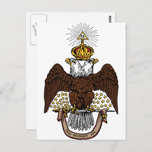 33e graads Scottish Rite Brown Eagle Briefkaart (Voorkant / Achterkant)