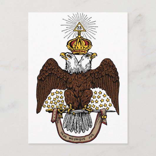 33e graads Scottish Rite Brown Eagle Briefkaart (Voorkant)