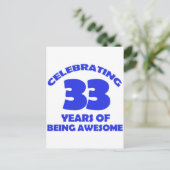 33e jaar oude design briefkaart (Staand voorkant)