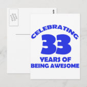 33e jaar oude design briefkaart (Voorkant / Achterkant)