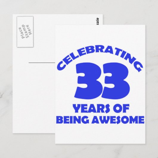 33e jaar oude design briefkaart (Voorkant / Achterkant)