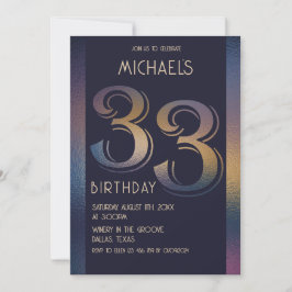 33e paarse en gouden verjaardag kaart