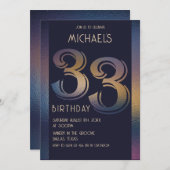 33e paarse en gouden verjaardag kaart (Voorkant / Achterkant)