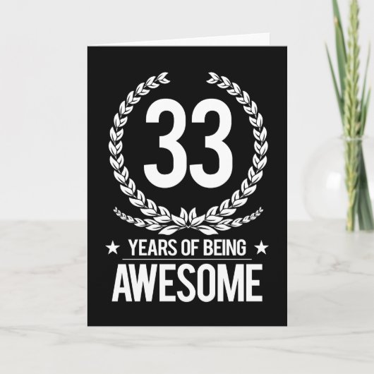 33e verjaardag (33 jaar Geweldige) Kaart (Voorkant)