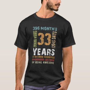 33e Verjaardag 33 jaar oud  Retro Decor Mannen T-shirt