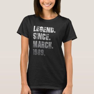 33e verjaardag 33 jaar oude leggende sinds maart 1 t-shirt