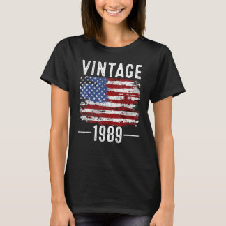 33e verjaardag Amerikaanse vlag vlag 1989 T-shirt