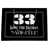 33e verjaardag ~ Art Deco geïnspireerd look "33" + Groot Cadeauzakje (Voorkant)