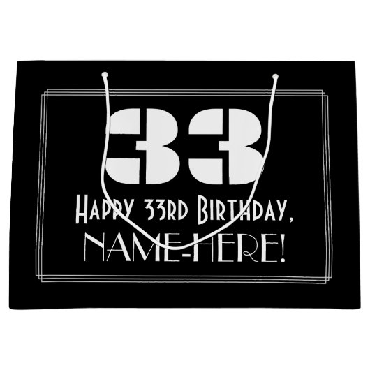 33e verjaardag ~ Art Deco geïnspireerd look "33" + Groot Cadeauzakje