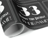 33e verjaardag - Art Deco geïnspireerde look "33", Cadeaupapier (Rol Hoek)