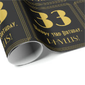 33e verjaardag ~ Art Deco geïnspireerde look "33", Cadeaupapier (Rol Hoek)