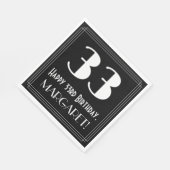 33e verjaardag ~ Art Deco geïnspireerde look "33", Servet (Hoek)