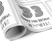 33e verjaardag: Art Deco Geïnspireerde stijl "33"  Cadeaupapier (Rol Hoek)