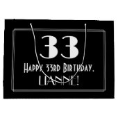 33e verjaardag: Art Deco geïnspireerde stijl "33", Groot Cadeauzakje (Achterkant)