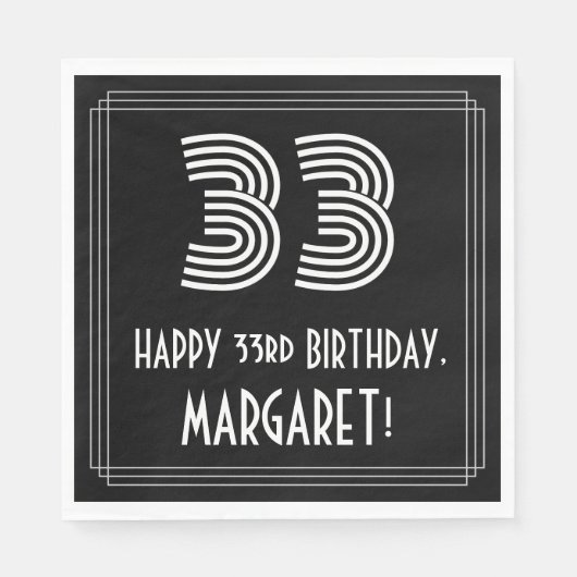 33e verjaardag: Art Deco geïnspireerde uitstraling Servet (Voorkant)