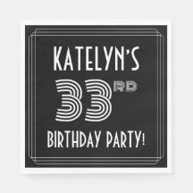 33e verjaardag: Art Deco Style + aangepaste naam