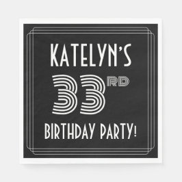 33e verjaardag: Art Deco Style + aangepaste naam Servet
